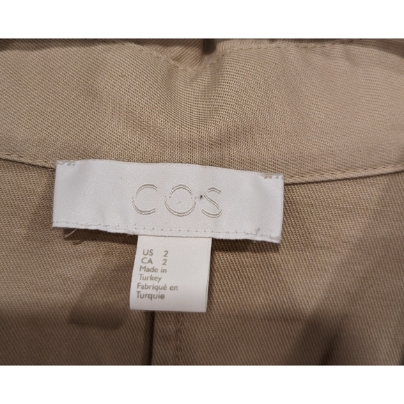 COS Belted Button Up Camel Utility Jumpsuit Size 2 - Picture 6 of 9
